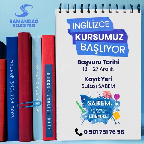 SAMANDAĞ BELEDİYESİ ÜCRETSİZ İNGİLİZCE DİL KURSU BAŞLIYOR.